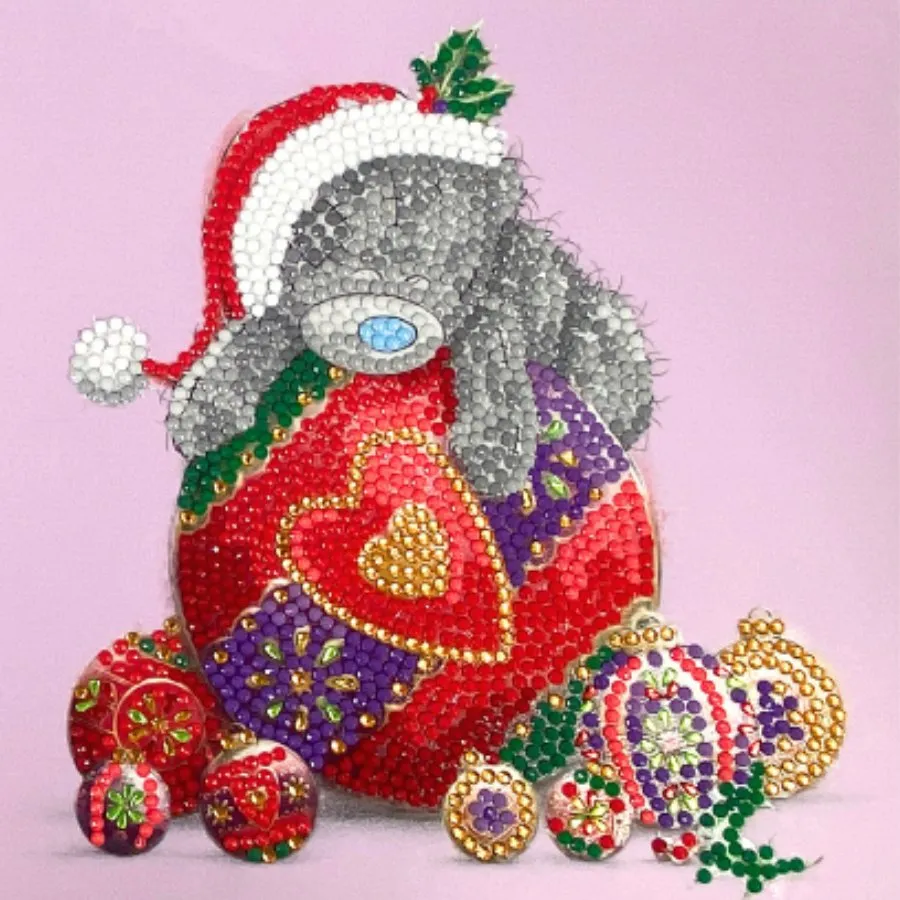 "Bauble Bliss" Tatty Teddy Crystal Art Card