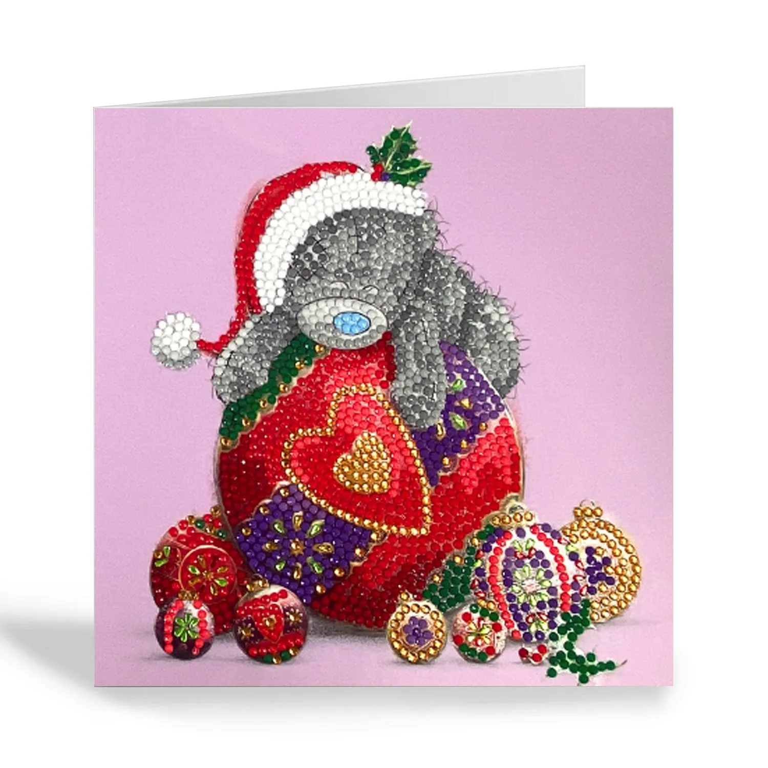 "Bauble Bliss" Tatty Teddy Crystal Art Card