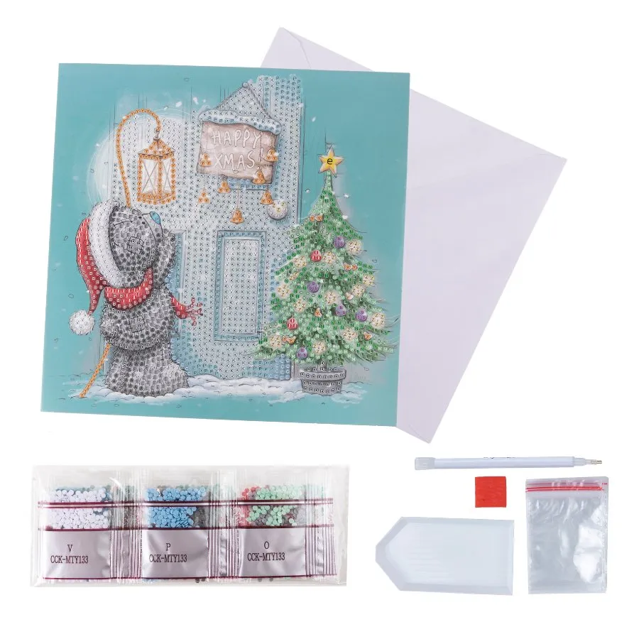 "Happy Xmas!" Tatty Teddy Crystal Art Card