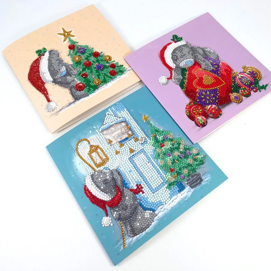 "Happy Xmas!" Tatty Teddy Crystal Art Card