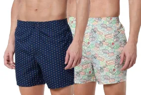 Romano nx Men's 100% Cotton Boxers/Shorts - Combo (Pack of 2)