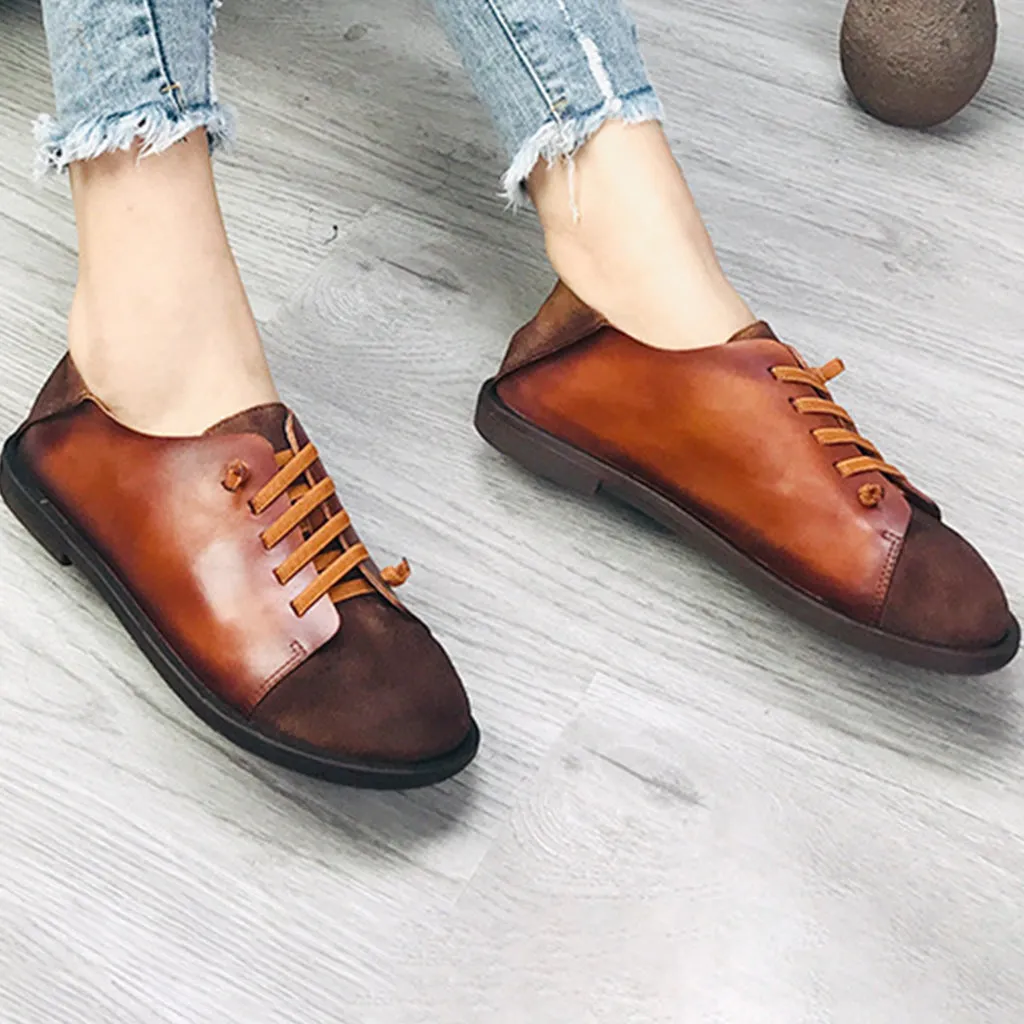 Spring Flats Color Matching Women's Retro Loafers