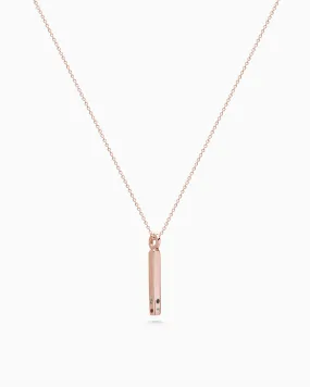 Square Drop Birthstone Pendant | Rose Gold