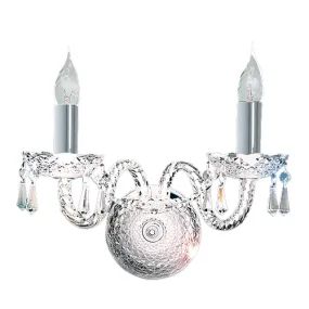 Superlux Hale Chrome & Crystal Chandelier Wall Light 2 x Light