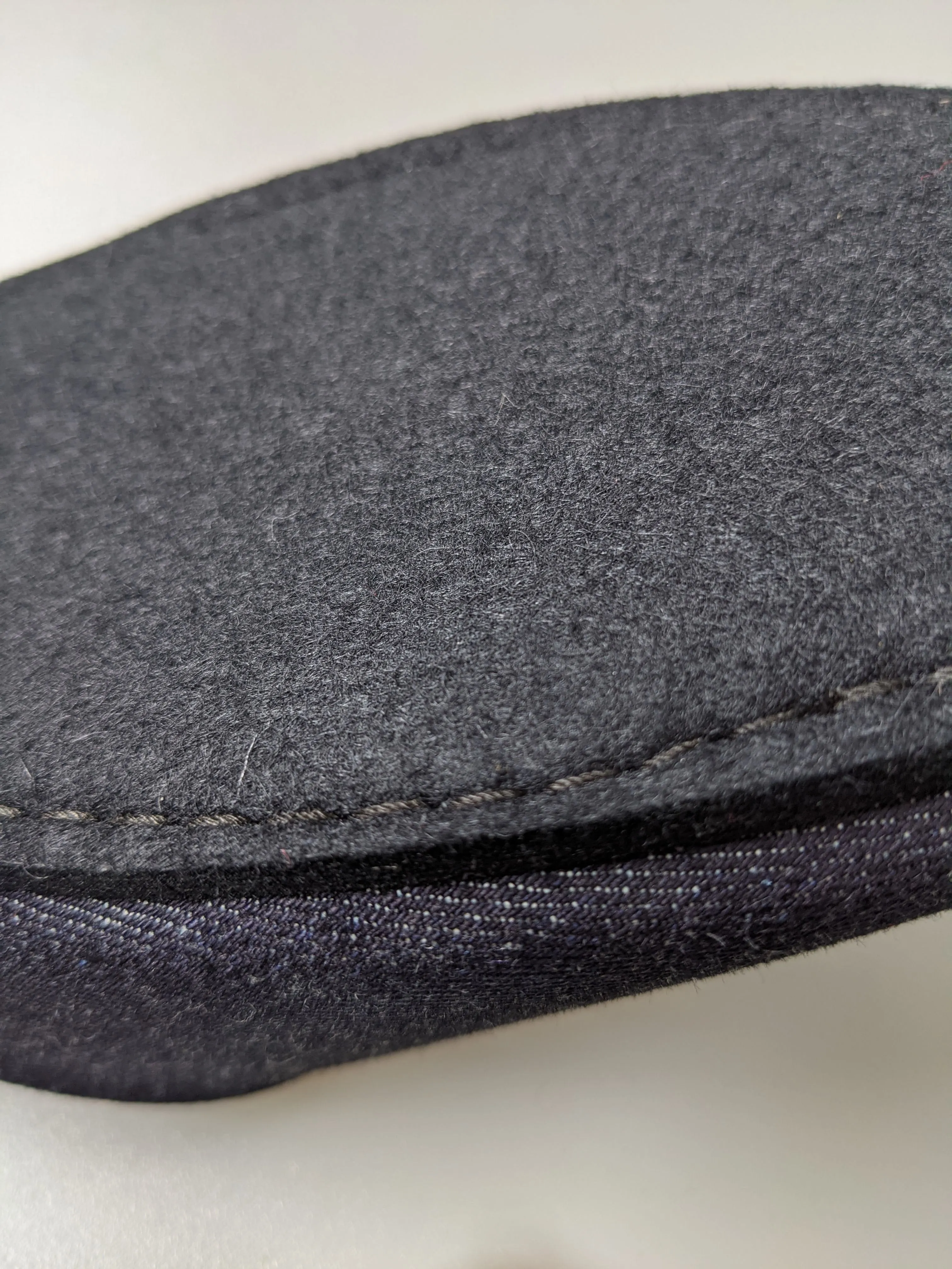 TATAMI Denim Slippers A-Type [Black Wool Felt Sole] / Simple [Denim Hiroshima]