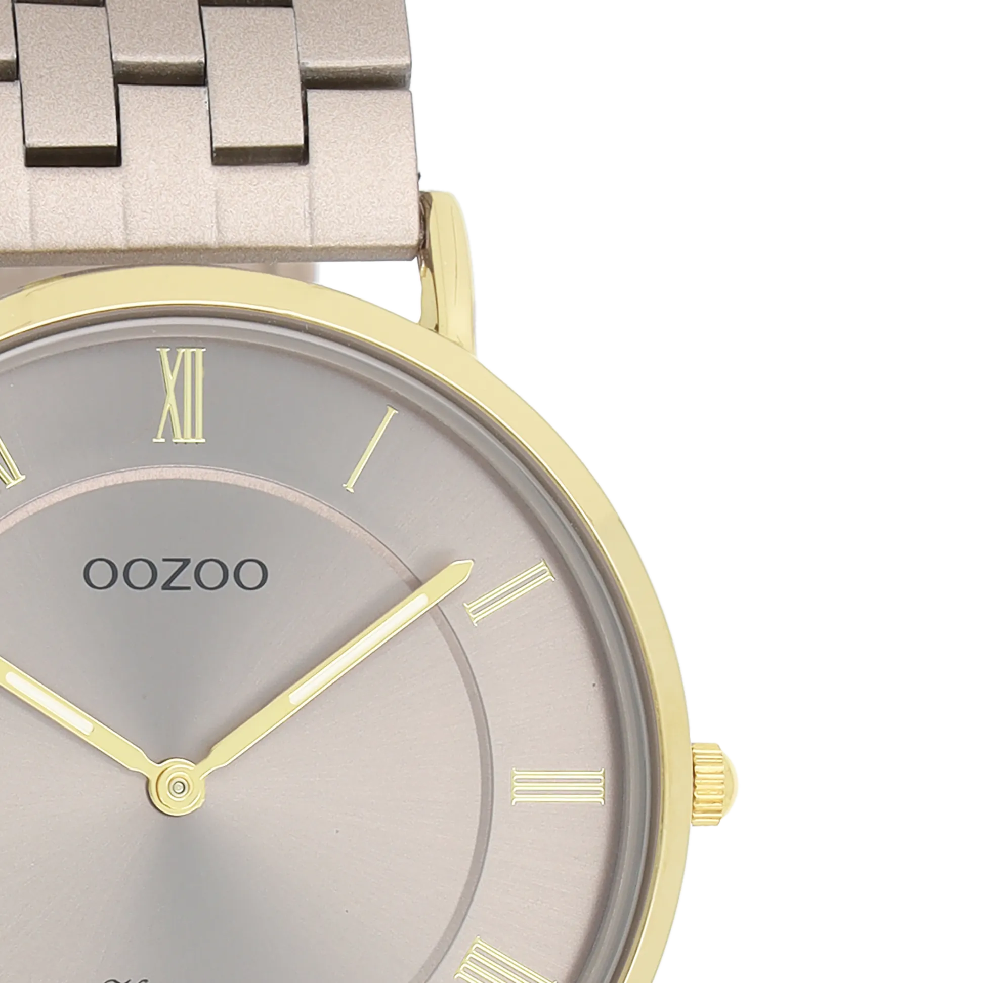 Taupe OOZOO watch with taupe stainless steel bracelet - C20368