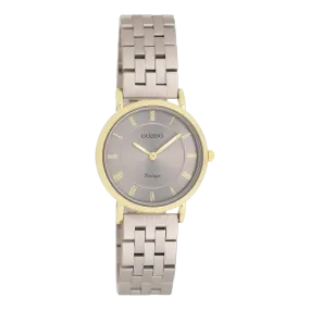 Taupe OOZOO watch with taupe stainless steel bracelet - C20375