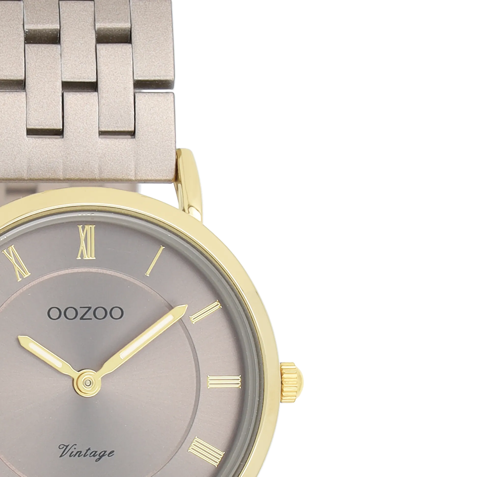 Taupe OOZOO watch with taupe stainless steel bracelet - C20375