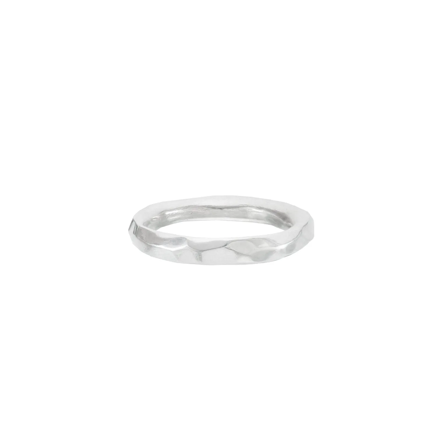 Thin Geometric Silver Band