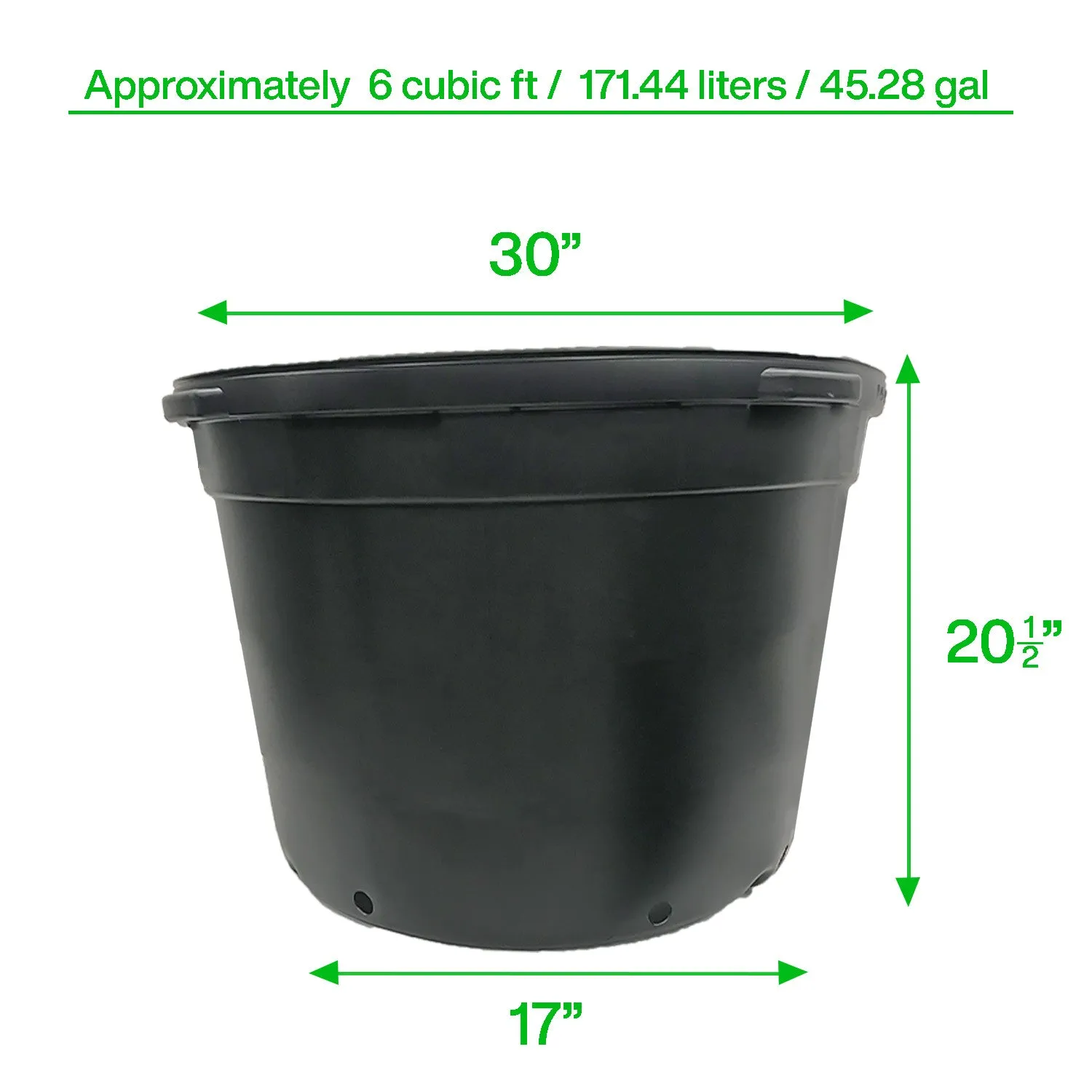 Viagrow 50 Gallon Round Plastic Plant Pot Pallet (Pallet of 45)