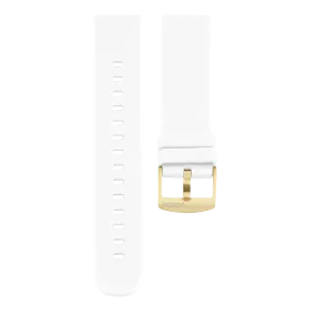 White OOZOO rubber strap with gold clasp