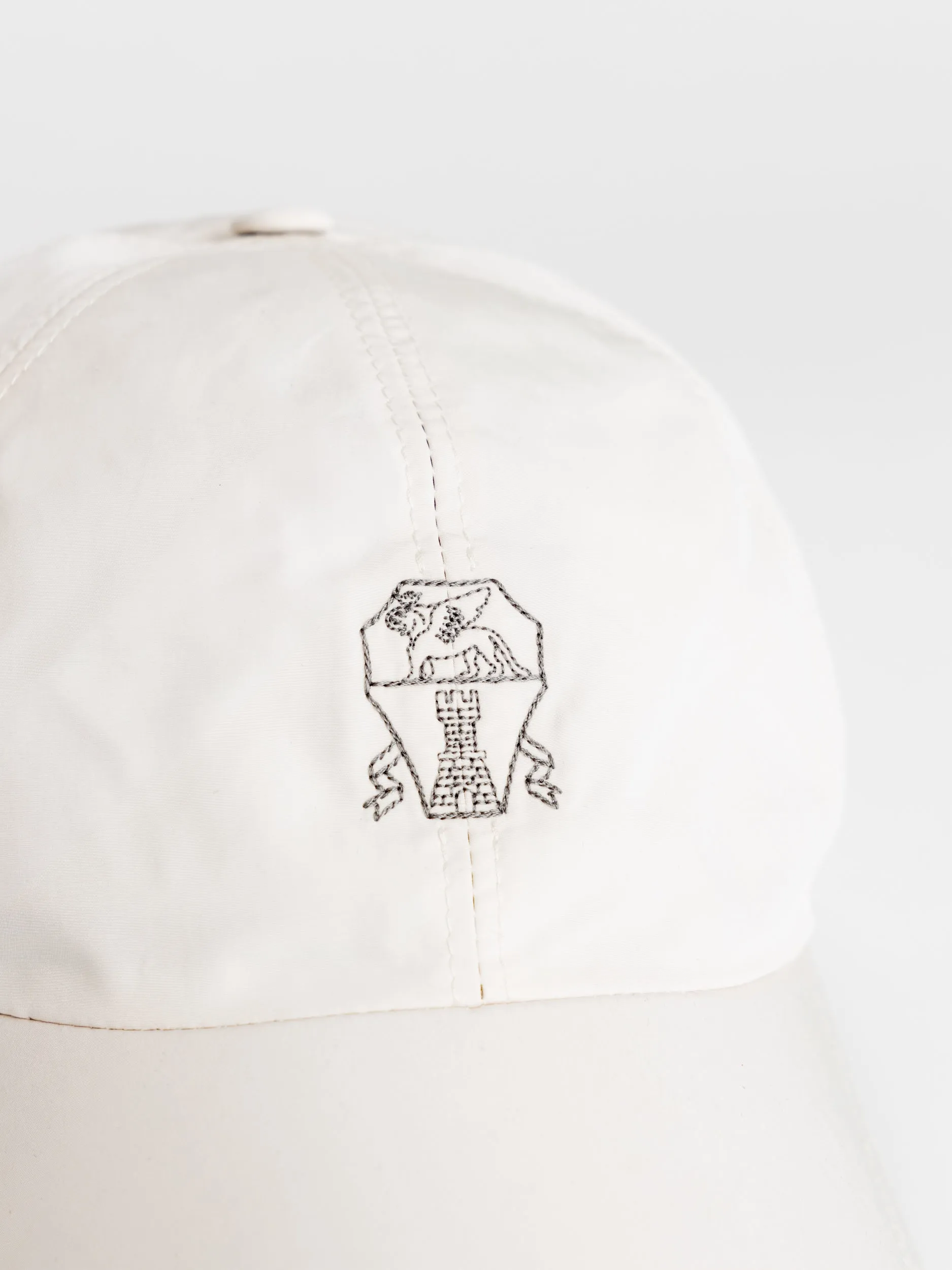 White Water-Resistant Microfiber Baseball Cap