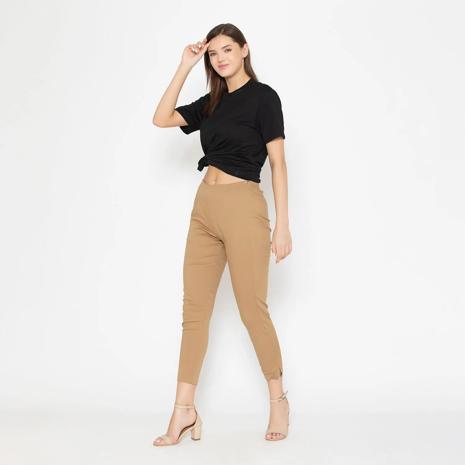 Women's Cotton Formal Trousers - Mocha